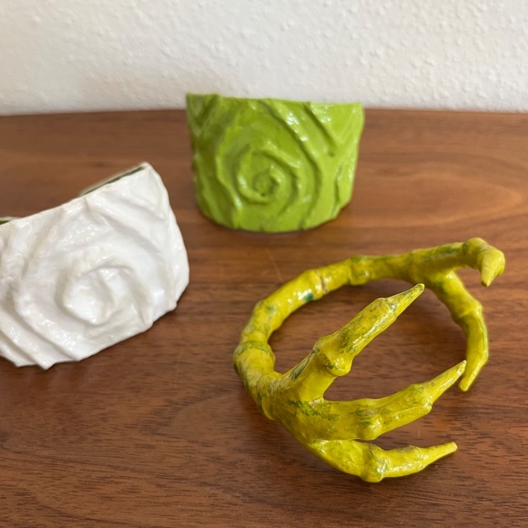 Three Artisan Made Paper Mache Bracelets by Stray Dog Designs Handmade Mexico - Picture 2 of 12
